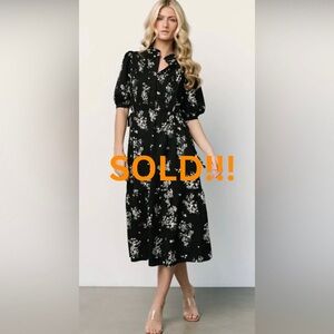 NWT Baltic Born Sugarlips Edinburg Maxi Dress Black Floral Size XS